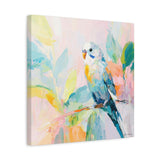 Feathers & Foliage Budgie Canvas