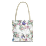 Floral Elegance Budgie Tote Bag