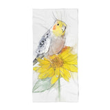 Cockatiel Sunflower Beach Towel