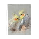 Cockatiel Dialogue Velveteen Plush Blanket