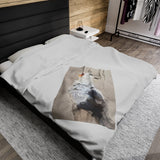 Secretarybird Portrait Velveteen Plush Blanket