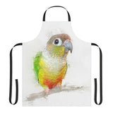 Feathered Elegance: A Green Cheek Portrait Apron