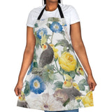 Feathered Floral Elegance: A Cockatiel Portrait Apron