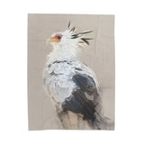 Secretarybird Portrait Velveteen Plush Blanket