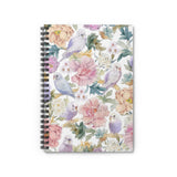 Winged Whispers Floral Spiral Notebook