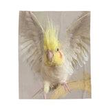 Cockatiel Portrait Velveteen Plush Blanket III