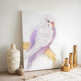 Lavender Whisper: Violet and White Budgie Portrait