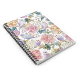 Winged Whispers Floral Spiral Notebook