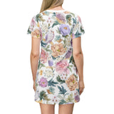 Budgie Floral Elegance T-Shirt Dress