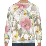 Winged Blossom Sweatshirt: Cockatiel Edition