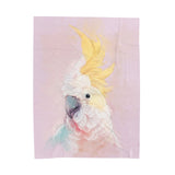 Yellow Crested Cockatoo Portrait Velveteen Plush Blanket II