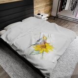 Cockatiel Sunflower Velveteen Plush Blanket