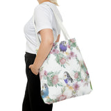 Floral Elegance Budgie Tote Bag