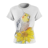 Cockatiel Sunflower Portrait Womens Tee I