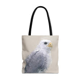 Steely Gaze: Gray Hawk Tote Bag