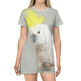 Yellow Crested Cockatoo T-Shirt Dress