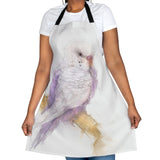 Feathered Elegance: A Budgie Portrait Apron IV