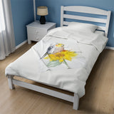 Cockatiel Sunflower Velveteen Plush Blanket