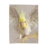 Cockatiel Portrait Velveteen Plush Blanket III