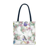 Floral Elegance Budgie Tote Bag