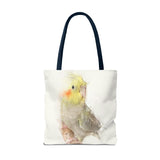 Regal Crests: Majestic Cockatiel Portrait Tote Bag