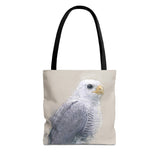 Steely Gaze: Gray Hawk Tote Bag