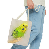 Mellow Meadow: Tranquil Yellow And Green Budgie Delight Tote Bag