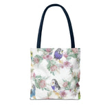 Floral Elegance Budgie Tote Bag