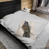 Gang Gang Cockatoo Portrait Velveteen Plush Blanket