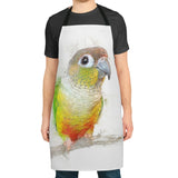 Feathered Elegance: A Green Cheek Portrait Apron