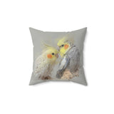 Elegant Cockatiel Duo Pillow