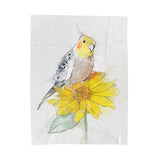 Cockatiel Sunflower Velveteen Plush Blanket