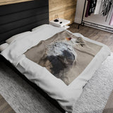 Secretarybird Portrait Velveteen Plush Blanket