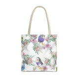 Floral Elegance Budgie Tote Bag