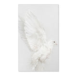 Peaceful Elegance: White Dove Portrait Rug