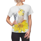 Cockatiel Sunflower Portrait Womens Tee I