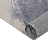 Steely Gaze: Gray Hawk Portrait Rug