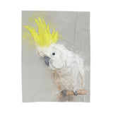 Yellow Crested Cockatoo Portrait Velveteen Plush Blanket