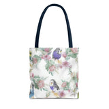 Floral Elegance Budgie Tote Bag