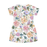 Budgie Floral Elegance T-Shirt Dress