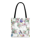 Floral Elegance Budgie Tote Bag