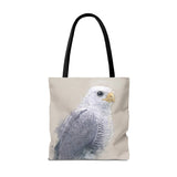 Steely Gaze: Gray Hawk Tote Bag