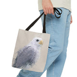 Steely Gaze: Gray Hawk Tote Bag