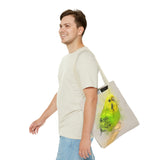 Mellow Meadow: Tranquil Yellow And Green Budgie Delight Tote Bag