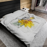 Cockatiel Sunflower Velveteen Plush Blanket