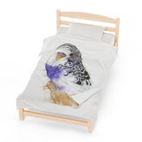 Budgie Portrait Velveteen Plush Blanket II