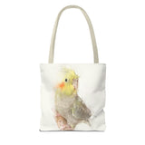 Regal Crests: Majestic Cockatiel Portrait Tote Bag