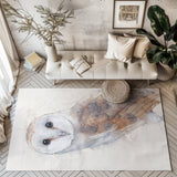 Nocturnal Grace: Barn Owl Portrait Area Rug