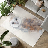 Nocturnal Grace: Barn Owl Portrait Area Rug