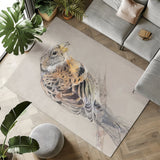 Feathered Beauty: Brambling Portrait Rug